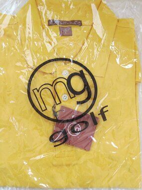 NWT Men's Golf Shirt, MG Golf, Large Bright Lemon Yellow